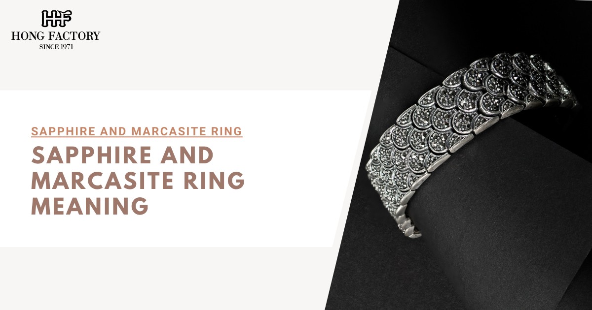 Sapphire and Marcasite Ring